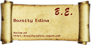 Bozsity Edina névjegykártya